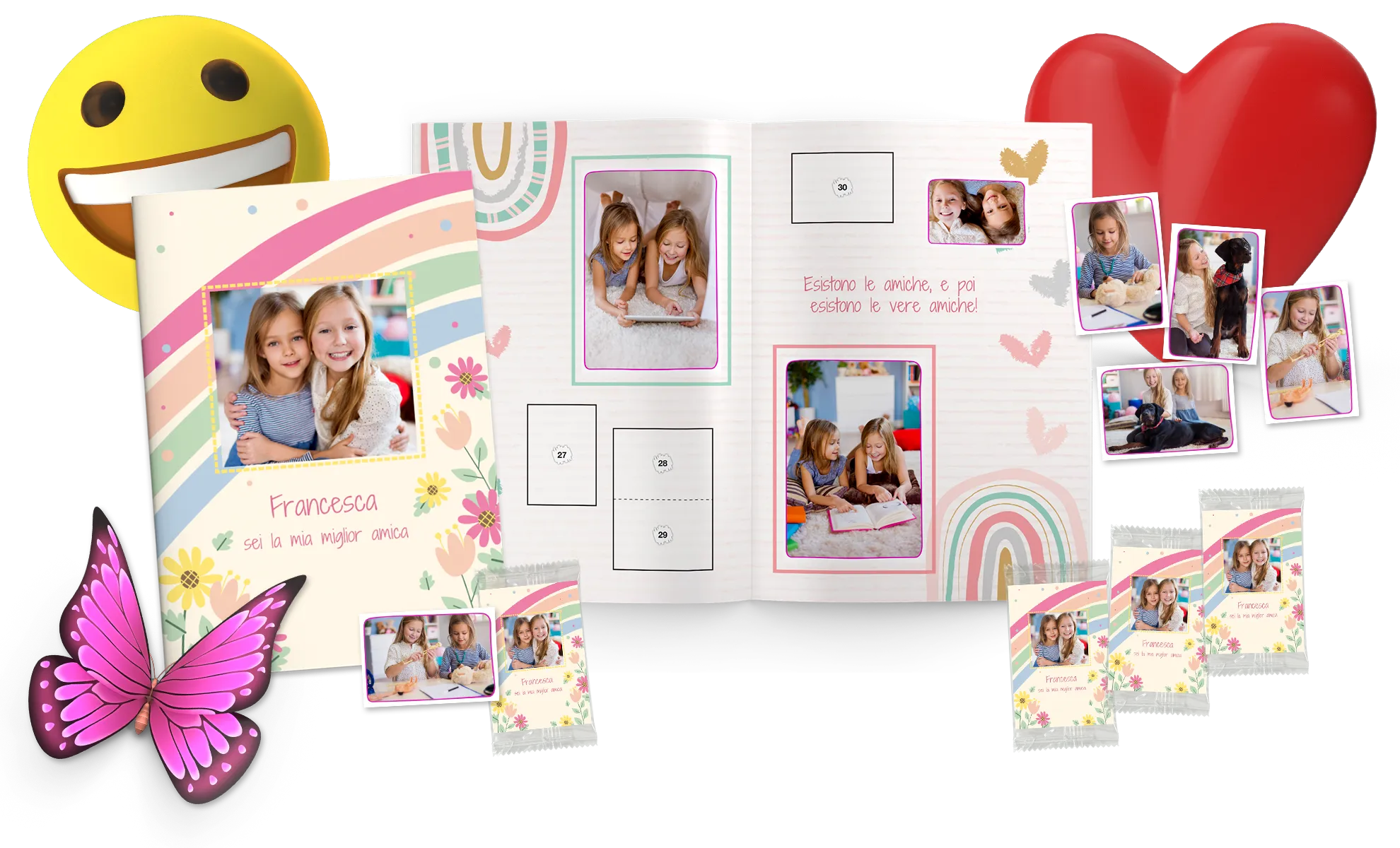 album di figurine personalizzato con foto per regalo amica del cuore amicizia