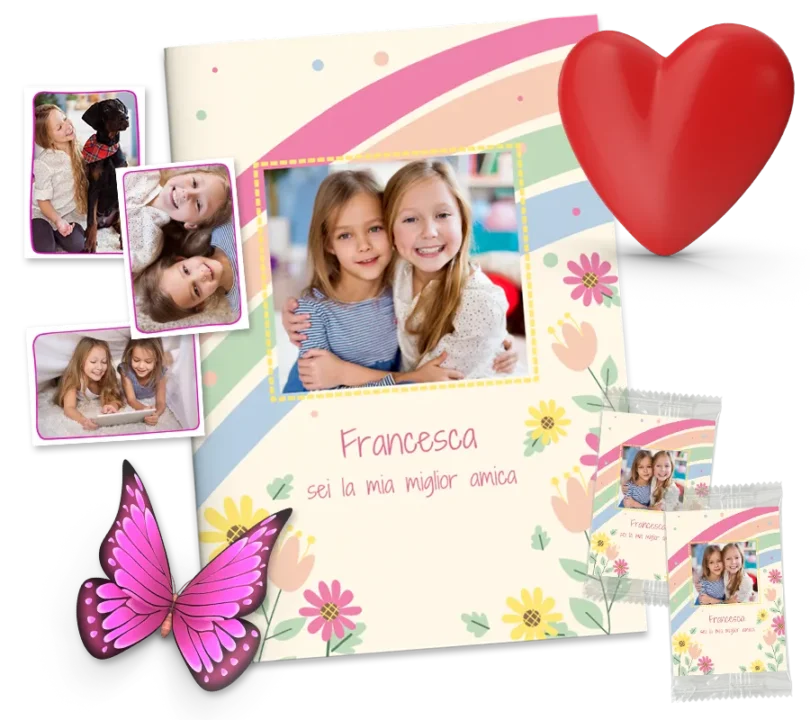 album di figurine personalizzato con foto per regalo amica del cuore amicizia