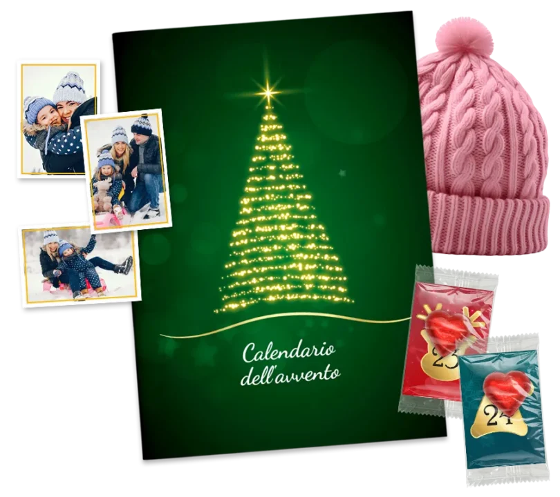 album di figurine calendario dell'avvento con foto