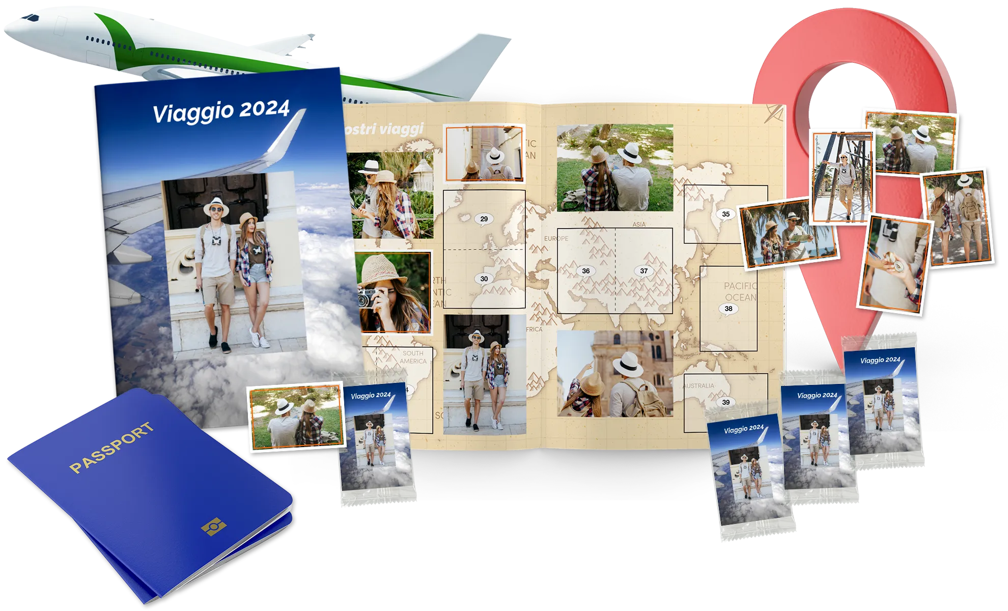 album di figurine con foto di viaggio