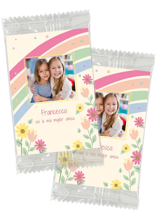 bustine di figurine personalizzate con foto per regalo amica del cuore amicizia